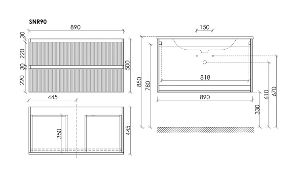 Тумба под раковину Sancos Snob R SNR90W Bianco фото