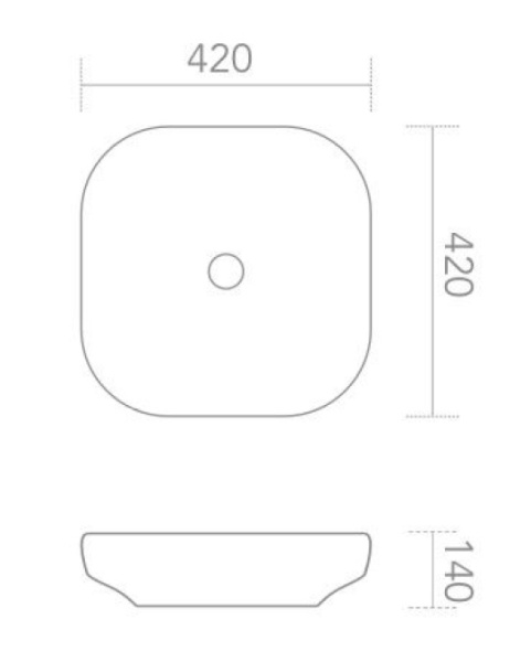 Накладная раковина Abber Bequem AC2123 42x42  фото