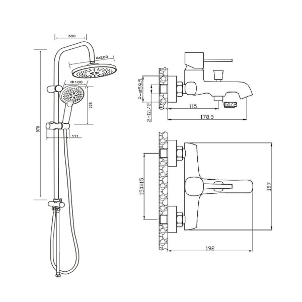 Душевая система Orange Karl M05-932w Белая фото