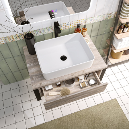 Консоль под накладную раковину Grossman Фарго-60 106023 бетон пайн фото