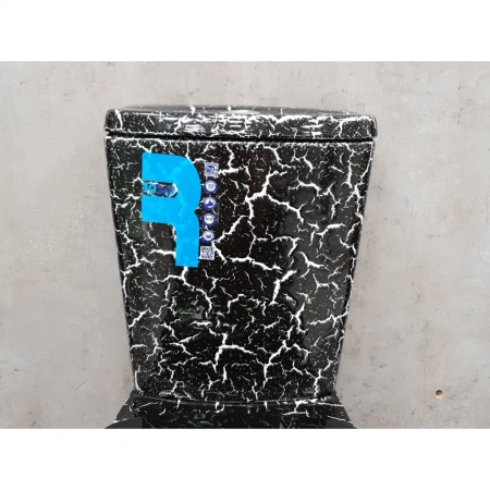 Унитаз-компакт напольный Rosa Уют 463290 черный кракелюр, с сиденьем фото