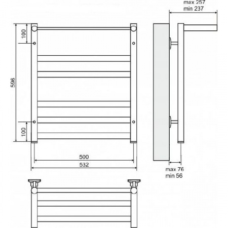 Полотенцесушитель электрический Terminus Хендрикс с полкой П6 4660059921273 500х620 фото