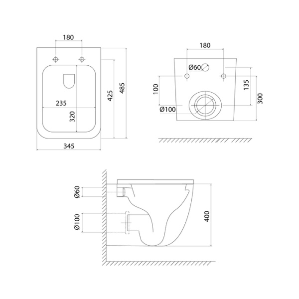 Подвесной унитаз со смывом торнадо IddisTorr Q TOQFDSEi25 с сиденьем фото