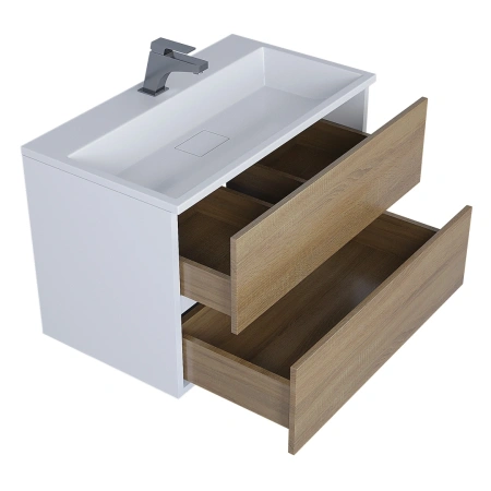 Тумба под раковину Uperwood Barsa 80 293020532 белая/дуб сонома фото