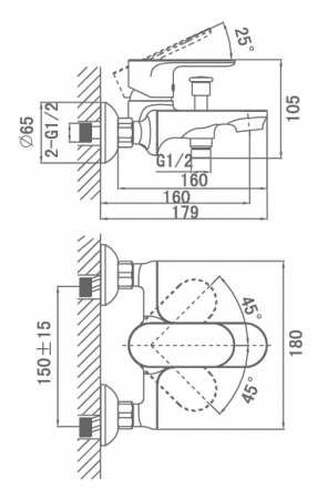 Смеситель для ванны с душем D&K Durer Bayern DA1253201 фото