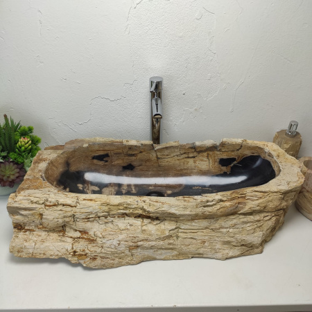Накладная раковина из окаменелого дерева Fossil Basin OD-01333 (87*44*17) фото