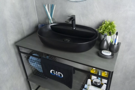 Накладная раковина GID Bm1346 61x41 черная матовая фото