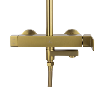 Душевая система Kaiser Cube 01582-3 шлифованное золото фото