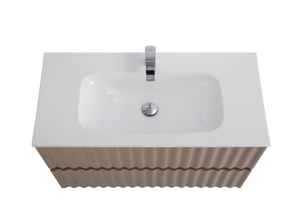 Тумба под раковину Art&Max Elegant AM-ELEGANT-800-2C-SO-CM-LED капучино матовый / с подсветкой фото