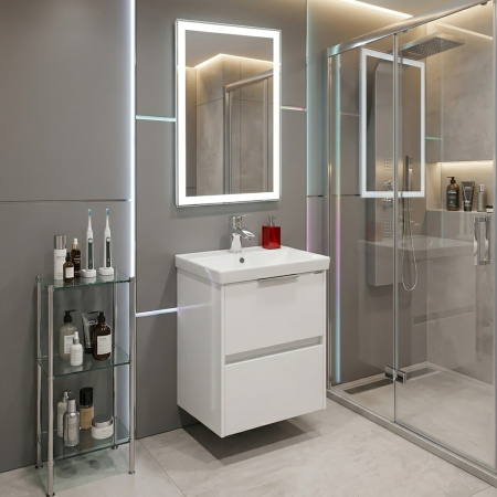 Тумба с раковиной Comforty Селенга-50 00-00022684CF белый глянец фото