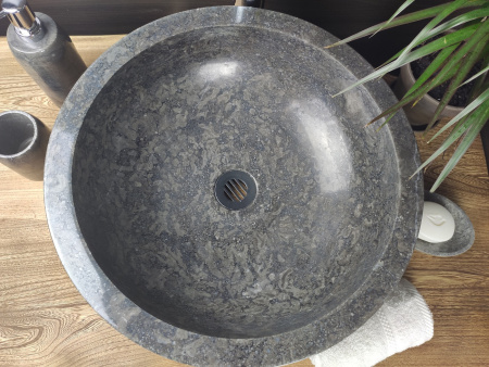Раковина из мрамора Indo Bowl Black Medium BM-00250 фото