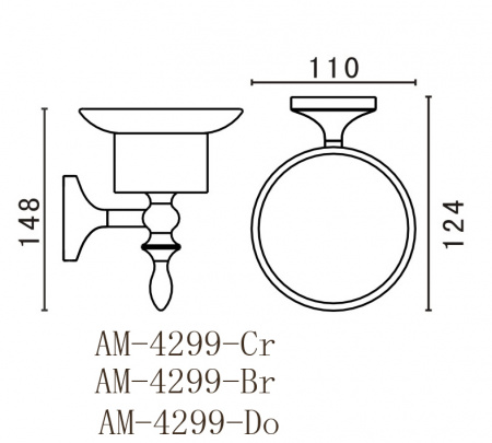 Мыльница настенная Art&Max Bohemia AM-E-4299-Br бронза фото