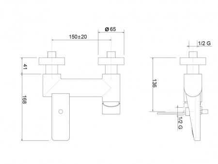 Смеситель для ванны с душем Cezares Tirreno TIRRENO-VM-01 фото