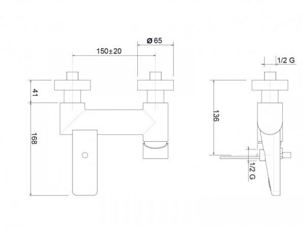 Смеситель для ванны с душем Cezares Tirreno TIRRENO-VM-01 фото