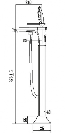 Смеситель для ванны напольный Timo Helmi 4000/00-16Y-CR фото