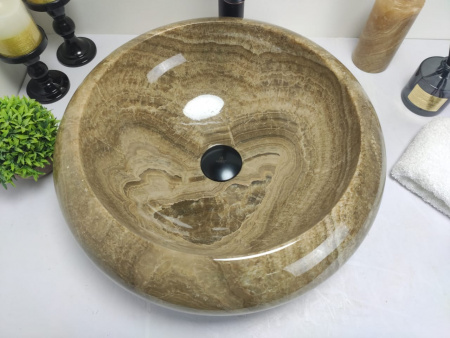 Накладная раковина из оникса Indo Donut Sunset Medium DO-000162 фото