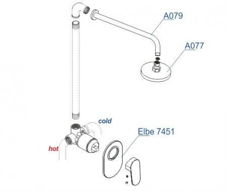 Душевая система скрытого монтажа WasserKRAFT Elbe A12777 фото