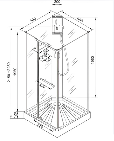 Душевая кабина Cerutti SPA Mimi MIMI901Т 90x90 фото
