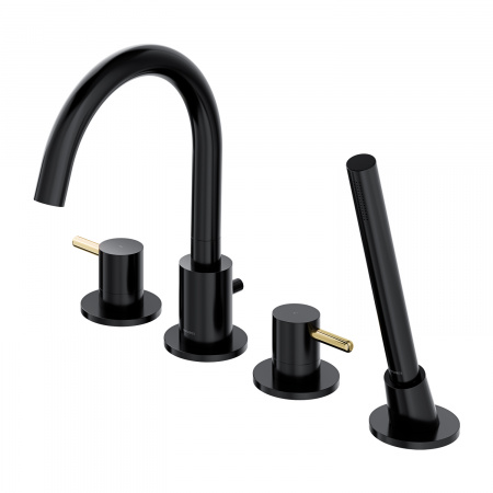 Смеситель на борт ванны Omnires Y Y1232BLGL черный/золото фото