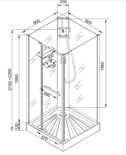 Душевая кабина Cerutti SPA Mimi MIMI901B 90x90 черная фото