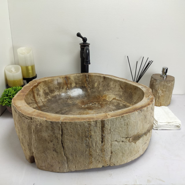 Накладная раковина из окаменелого дерева Fossil Basin OD-00428 (54*50*15) фото