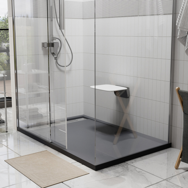 Поддон для душа WasserKRAFT Wiese 84T06 120x80 серый матовый фото