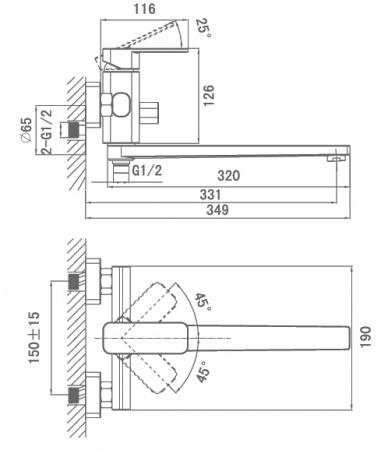 Смеситель для ванны с душем D&K Altportel Rhein DA1333301 фото