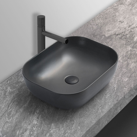 Накладная раковина Vincea VBS-101MA 50x40 антрацит матовый фото