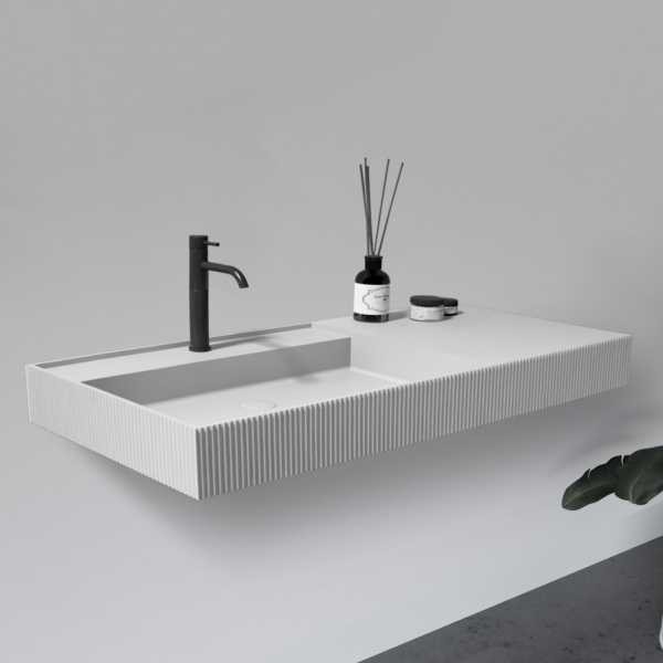 Раковина подвесная Abber Stein AS2628 120x50 белая матовая фото