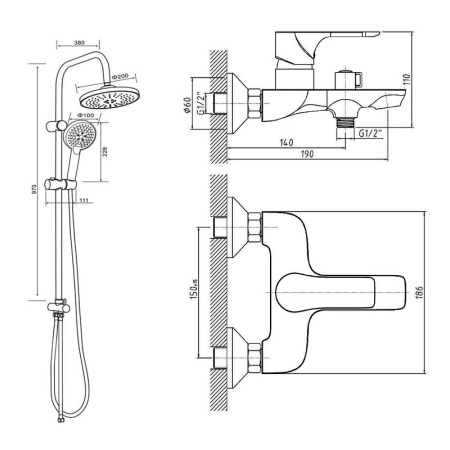 Душевая система Orange Aristo M19-932w Белая фото