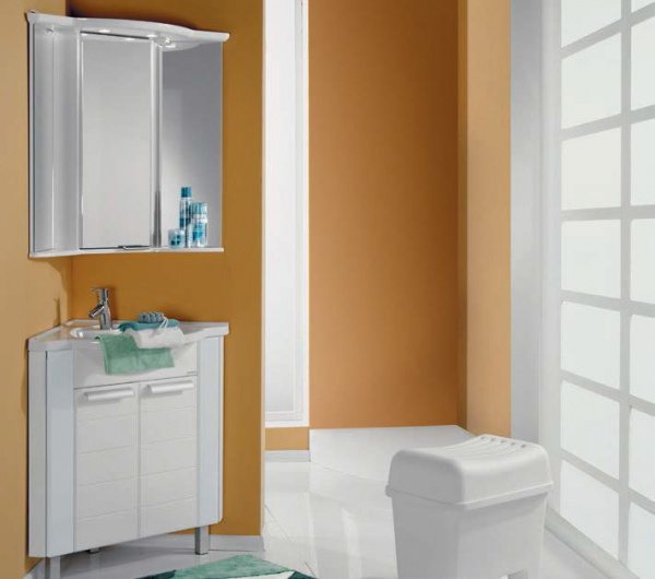 Тумба угловая Акватон Альтаир 62 1A042601AR010 белая фото