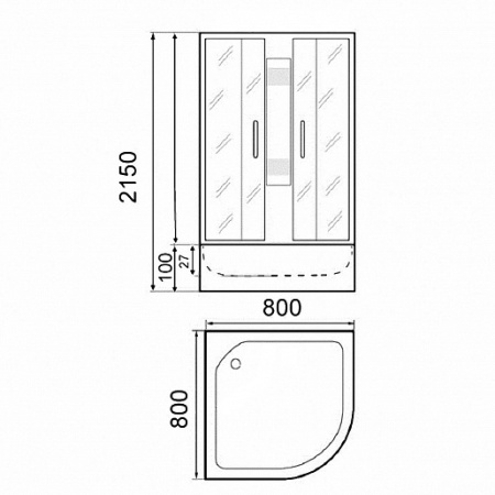 Душевая кабина Parly Frost F811 80x80 фото