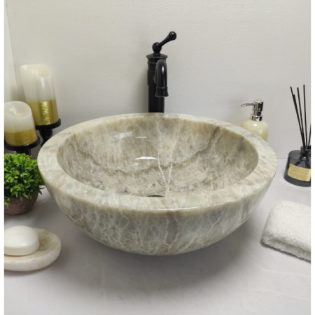 Накладная раковина из оникса Indo Bowl Green Medium BO-00006 фото