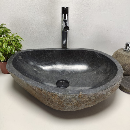 Накладная раковина из речного камня RS0891 (55*39*15) фото