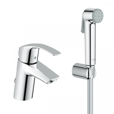 Смеситель для раковины с гигиеническим душем Grohe Eurosmart New 23124002 фото