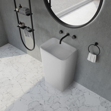 Напольная раковина Abber Stein AS2505-H 50x35 белая матовая фото