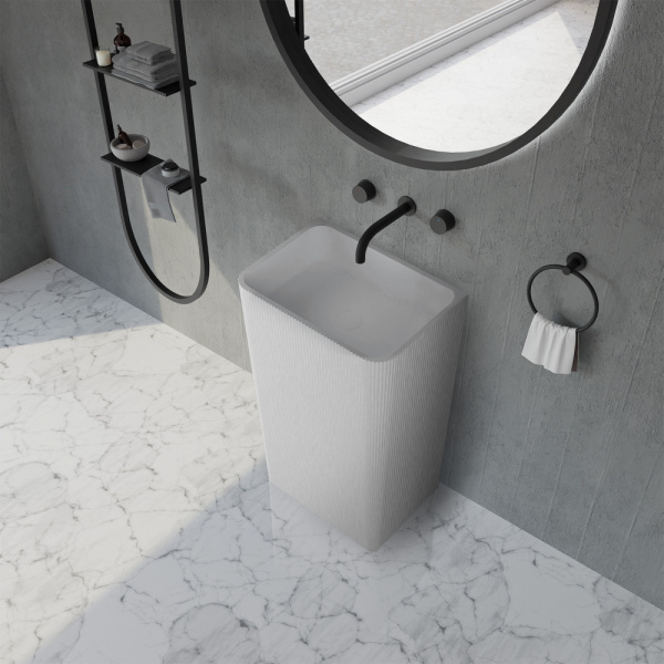 Напольная раковина Abber Stein AS2505-H 50x35 белая матовая фото