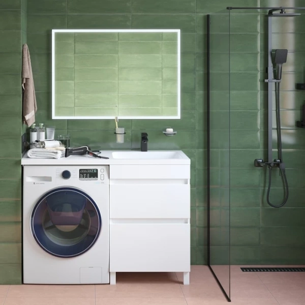 Тумба под стиральную машину с раковиной Iddis Optima Home OPH12RBi95K 120 см правая фото