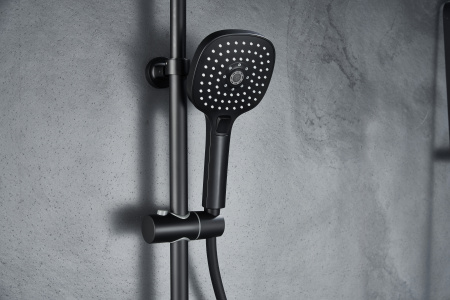 Душевая стойка с тропическим душем Savol SK-H3145H черная матовая фото