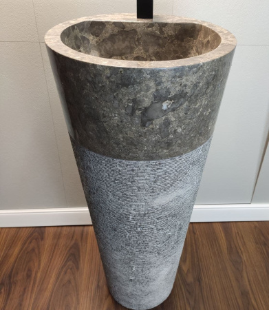 Раковина напольная из мрамора Grey MN-01349 (40*40*90) фото