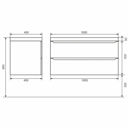 Тумба под раковину Uperwood Tanos 100 291020234 черная матовая фото