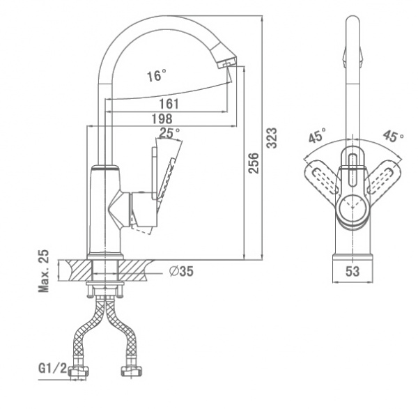 Смеситель для кухни D&K Paulinus Rhein DA1352401 фото