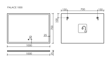 Зеркало с подсветкой Sancos Palace PA1000 100x70 фото