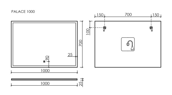 Зеркало с подсветкой Sancos Palace PA1000 100x70 фото
