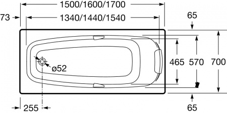 Ванна акриловая Roca Sureste ZRU9302778 150х70 фото