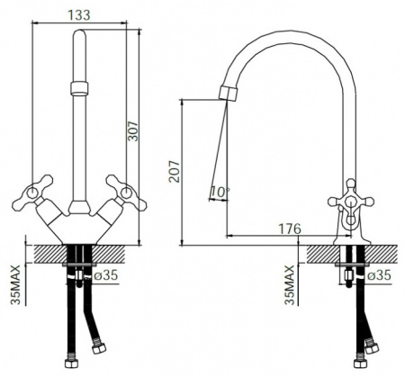 Смеситель для кухни Iddis Jeals 59000T4C+W04 фото