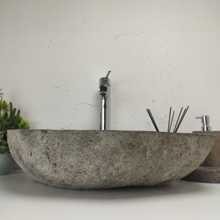 Накладная раковина из речного камня RS01390 (59*46*13) фото