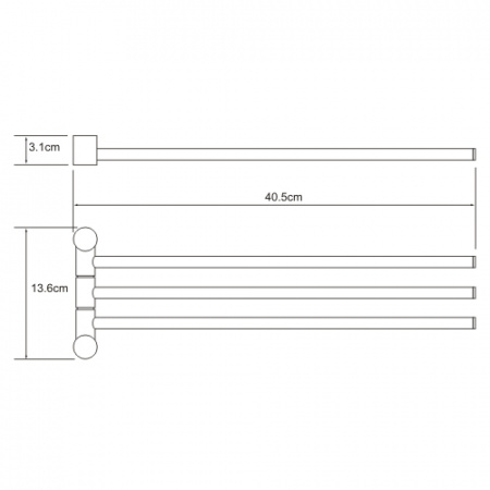 Держатель полотенец поворотный тройной WasserKRAFT K-1033 40,5 см фото