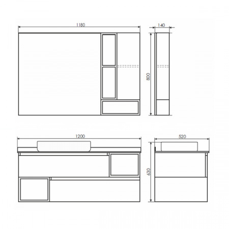 Зеркало-шкаф Comforty Прага-120 дуб белый фото