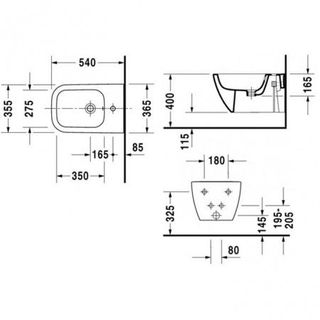 Биде подвесное Duravit Happy D.2 Plus 2258150000 фото